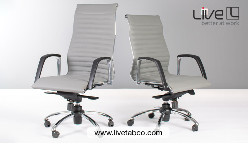 مقایسه صندلی اداری چرمی و مش - لیو