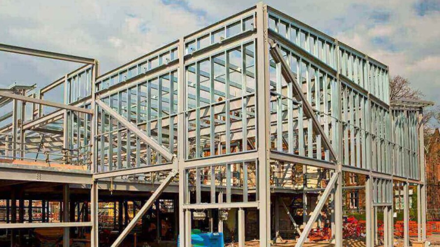 مراحل ساخت ساختمان اسکلت فلزی