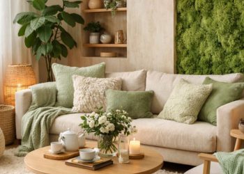 معماری آرامش؛ چگونه با بافتهای نرم و رنگ سبز استرس را از خانه دور کنیم؟