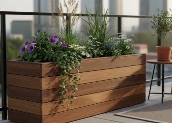 فلاور باکس چوبی: پلی میان شهر و طبیعت | راهنمای کامل انتخاب، ساخت و نگهداری
