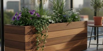 فلاور باکس چوبی: پلی میان شهر و طبیعت | راهنمای کامل انتخاب، ساخت و نگهداری